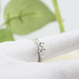 2ct Round Cut Diamond Trilogy Ring 14k White Gold Over Tapered Baguette Accents