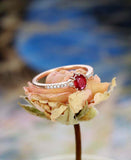 1ct Oval Cut Ruby Engagement Ring Diamond Accent Solitaire 14k Rose Gold Finish