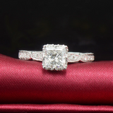 2ct Princess Cut Diamond Engagement Ring 14k White Gold Finish Antique Vintage