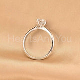 0.6ct Heart Simulated Diamond Solitaire Engagement Ring 14k White Gold Plated