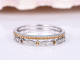 1.9ct Round Cut Yellow Citrine Bridal Set Engagement Ring 14k White Gold Finish