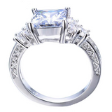 1.5Ct Princess Cut Diamond Vintage Filigree Engagement Ring 14K White Gold Over