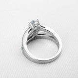 2.7ct Pear Cut Diamond Engagement Ring Stylish Two Stone 14k White Gold Finish