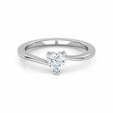 0.5Ct Heart Cut Diamond Solitaire Proposal Engagement Ring 14K White Gold Finish