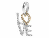 0.2ct Round Cut VVS1D Diamond Heart Love Stylish Pendant 14k Dual Gold Finish