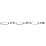 1ct Round Cut Moissanite Stylish Paperclip Chain Bracelet 14k Dual Gold Plated