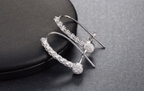 1.3ct Round Cut Diamond Double Halo Women Drop Earrings 14k White Gold Finish