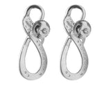 1ct Round Cut Diamond Infinity Design Dangle Earrings Women 14k WhiteGold Finish