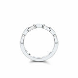 Open Link Design Wedding Ring Band 0.15ct Round Cut Diamond 14k WhiteGold Finish