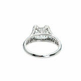 2ct Princess Cut Diamond Engagement Ring Milgrain Split Shank 14k WhiteGold Over