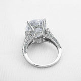 4ct Oval Diamond Solitaire Engagement Ring 14k White Gold Over with Round Accent