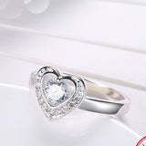 2ct Round Cut Diamond Engagement Ring 14k WhiteGold Finish Heart Shape Solitaire