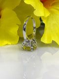 1.5ct Asscher Cut Yellow Sapphire 3 Stone Engagement Ring 14k White Gold Finish