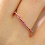 1ct Round Cut Pink Ruby Stackable Full Eternity Wedding Band 14k RoseGold Finish