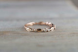 0.5ct Round Cut Diamond Wedding Band Antique Stackable 14k Rose Gold Finish