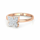 1.2ct Engagement Ring Round Cut Diamond Butterfly Cluster 14k Rose Gold Finish