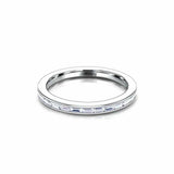 Channel Set Half Eternity Wedding Band 0.3ct Baguette Diamond 14k WhiteGold Over