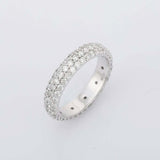 2.5ct Wedding Band Round Cut Diamond Cluster Full Eternity 14k White Gold Finish