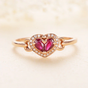 1.5ct Pear Pink Ruby Engagement Ring Diamond Halo Heart Shape 14k Rose Gold Over