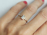 1ct Baguette Cut Diamond Engagement Ring 14k Yellow Gold Over Cluster Minimalist