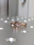 1ct Round Cut Simulated Peach Morganite Solitaire Ring 14k Yellow Gold Plated