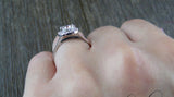 2ct Oval Cut VVS1D Diamond Engagement Ring 14k WhiteGold Finish Halo Split Shank