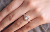 Vintage Art Deco Engagement Ring 1ct Oval Cut VVS1D Diamond 14k Rose Gold Finish