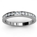 1ct Round Cut VVS1D Diamond Half Eternity Wedding Ring 14k White Gold Finish