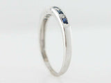 1ct Princess Cut Alternate Blue Sapphire Diamond Wedding Band 14k WhiteGold Over