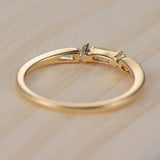 1.1ct Baguette Cut Diamond Engagement Ring Petite Minimalist 14k YellowGold Over