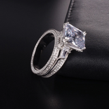 1.9ct Radiant Cut Diamond Engagement Ring 14k White Gold Finish Antique Vintage