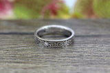 0.15ct Round Cut Diamond Wedding Band Celtic Irish Trinity 14k White Gold Finish