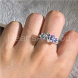 1.2ct Heart Simulated Diamond Three Stone Engagement Ring 14k White Gold Plated