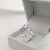 1ct Princess Cut Diamond Classic Proposal Solitaire Ring 14k White Gold Finish