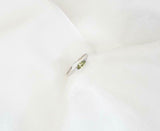 0.2ct Marquise Cut Green Peridot Trilogy Minimalist Ring 14k White Gold Finish