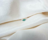 0.2ct Marquise Cut Green Emerald Trilogy Minimalist Ring 14k White Gold Finish