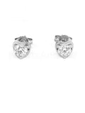 0.3ct Round Cut Moissanite Heart Shape Stud Earrings Women 14k White Gold Plated