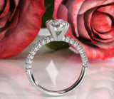 2.1Ct Oval Brilliant Cut Diamond Solitaire Engagement Ring 18K White Gold Finish