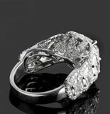 5ct Round Cut Diamond Engagement Ring Dual Halo Cocktail 14k White Gold Finish