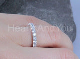 2ct Round Cut Moissanite Full Eternity Women Wedding Band 14k White Gold Plated