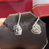 2ct Heart Cut Simulated Diamond Stylish Dangle Earrings 14k White Gold Plated