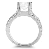 4ct Round Cut Diamond Engagement Ring Accents Solitaire 14k White Gold Finish