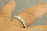 3Ct Round Cut DVVS1 Diamond Milgrain Vintage Wedding Band 14K White Gold Finish