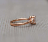 2.2ct Engagement Ring Oval Cut Peach Morganite Diamond Petite 14k Rose Gold Over