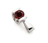 1ct Round Cut Red Garnet Unique Design Pendant 14k White Gold Finish NO CHAIN