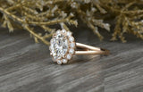 1.7ct Oval Cut VVS1D Diamond Engagement Ring 14k Rose Gold Finish Halo Solitaire