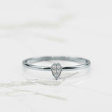 Dainty Minimalist Engagement Ring 0.15ct Round Cut Diamond 14k YellowGold Finish