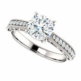 2ct Round Cut Diamond Vintage Solitaire Engagement Ring 14k White Gold Finish