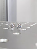 2ct Round Cut Moissanite 4 Claws Solitaire Stud Earrings 14k White Gold Plated