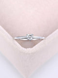 0.2ct Heart Cut Diamond Engagement Ring Minimalist Promise 14k White Gold Finish